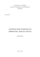 prikaz prve stranice dokumenta Leksičke baze podataka za semantičku analizu teksta