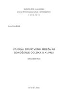 prikaz prve stranice dokumenta Utjecaj društvenih mreža na donošenje odluka o kupnji