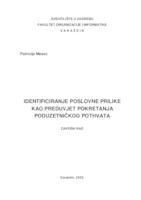 prikaz prve stranice dokumenta Identificiranje poslovne prilike kao preduvjet pokretanja poduzetničkog pothvata