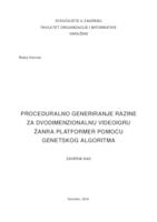 prikaz prve stranice dokumenta Proceduralno generiranje razine za dvodimenzionalnu videoigru žanra platformer pomoću genetskog algoritma