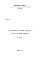 prikaz prve stranice dokumenta Uredsko poslovanje u jedinici lokalne samouprave