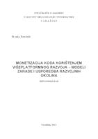 prikaz prve stranice dokumenta Monetizacija koda korištenjem višeplatformnog razvoja – modeli zarade i usporedba razvojnih okolina