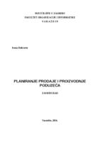 prikaz prve stranice dokumenta Planiranje prodaje i proizvodnje poduzeća 