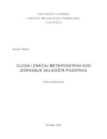 prikaz prve stranice dokumenta Uloga i značaj metapodataka kod izgradnje skladišta podataka