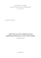 prikaz prve stranice dokumenta Anotacija kao sredstvo za ubrzanje razvoja Java softvera