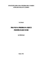 prikaz prve stranice dokumenta Pravilna prehrana djece predškolske dobi