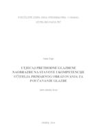 prikaz prve stranice dokumenta Utjecaj prethodne glazbene naobrazbe na stavove i kompetencije učitelja primarnog obrazovanja za poučavanje glazbe