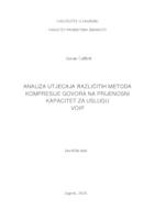 prikaz prve stranice dokumenta Analiza utjecaja različitih metoda kompresije govora na prijenosni kapacitet za uslugu VoIP