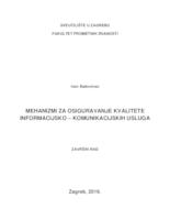 prikaz prve stranice dokumenta Mehanizmi za osiguravanje kvalitete informacijsko - komunikacijskih usluga