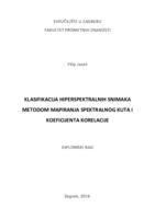 prikaz prve stranice dokumenta Klasifikacija hiperspektralnih snimaka metodom mapiranja spektralnog kuta i koeficijenta korelacije