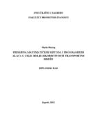 prikaz prve stranice dokumenta Primjena matematičkih metoda i programskih alata u cilju bolje iskoristivosti transportne mreže