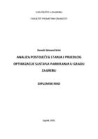 prikaz prve stranice dokumenta Analiza postojećeg stanja i prijedlog optimizacije sustava parkiranja u gradu Zagrebu