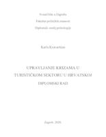 prikaz prve stranice dokumenta Upravljanje krizama u turističkom sektoru u Hrvatskoj