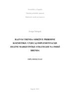 prikaz prve stranice dokumenta Razvoj trenda održive prirodne kozmetike: utjecaj implementacije zelene marketinške strategije na imidž brenda