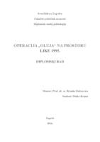 prikaz prve stranice dokumenta Operacija "Oluja" na prostoru Like 1995.