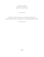 prikaz prve stranice dokumenta Institucionalizacija vanjske politike Europske unije i odnosi s Ruskom Federacijom