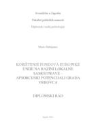 prikaz prve stranice dokumenta Korištenje fondova Europske unije na razini lokalne samouprave - apsorpcijski potencijali grada Vrbovca