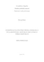 prikaz prve stranice dokumenta Europeizacija politike prema osobama s invaliditetom u Republici Hrvatskoj i Češkoj Republici