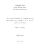 prikaz prve stranice dokumenta Digitalizacija medija: rebrendiranje tradicionalnog medija u digitalni na primjeru 24 sata
