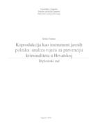 prikaz prve stranice dokumenta Koprodukcija kao instrument javnih politika: analiza Vijeća za prevenciju kriminaliteta u Hrvatskoj
