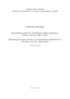 prikaz prve stranice dokumenta Upravljanje poslovnim rezultatima odjela smještaja u hotelu „Aurora“, Mali Lošinj