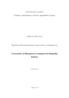 prikaz prve stranice dokumenta Specifičnosti menadžerskog računovodstva u hotelijerstvu