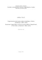 prikaz prve stranice dokumenta Organizacija poslovanja odjela smještaja u Hotelu Alhambra, Mali Lošinj