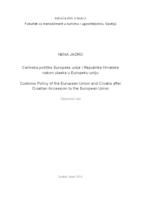 prikaz prve stranice dokumenta Carinska politike Europske unije i Republike Hrvatske nakon ulaska u Europsku uniju