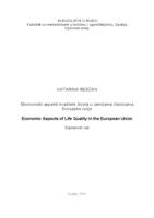 prikaz prve stranice dokumenta Ekonomski aspekti kvalitete života u zemljama članicama Europske unije