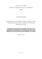 prikaz prve stranice dokumenta Sredstva financiranja zaštite okoliša i održivoga razvoja Europske unije s osvrtom na sredstva financiranja Republike Hrvatske