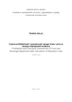 prikaz prve stranice dokumenta Ocjena profitabilnosti i popularnosti usluga hrane i pića uz obračun standardnih troškova