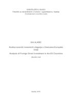 prikaz prve stranice dokumenta Analiza izravnih inozemnih ulaganja u članicama Europske unije