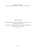 prikaz prve stranice dokumenta Razvoj seoskog turizma u Hrvatskoj na primjeru kuće za iznajmljivanje u Nadinu