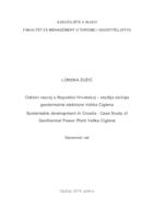 prikaz prve stranice dokumenta Održivi razvoj u Republici Hrvatskoj - studija slučaja geotermalne elektrane Velika Ciglena