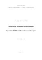prikaz prve stranice dokumenta Utjecaj ISO9001 certifikata na percepciju potrošača