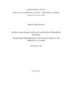 prikaz prve stranice dokumenta Održivo upravljanje zaštićenim područjima Republike Hrvatske