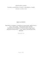 prikaz prve stranice dokumenta Standardi i kvaliteta u hotelskom poslovanju odjela hrane i pića, case study - Kempinski Hotel Adriatic 