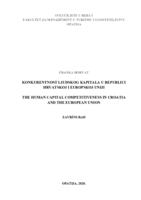 prikaz prve stranice dokumenta Konkurentnost ljudskog kapitala u Republici Hrvatskoj i Europskoj uniji  