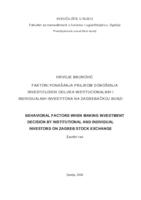 prikaz prve stranice dokumenta Faktori ponašanja prilikom donošenja investicijskih odluka institucionalnih i individualnih investitora na Zagrebačkoj burzi