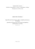 prikaz prve stranice dokumenta Specifičnosti financiranja malih i srednjih poduzeća u  Hrvatskoj