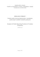 prikaz prve stranice dokumenta Analiza praksi javnog izvješćivanja o rezultatima  poslovanja hrvatskih hotelskih poduzeća