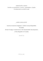 prikaz prve stranice dokumenta Izravna inozemna ulaganja u održivi razvoj Republike Hrvatske