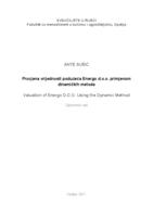 prikaz prve stranice dokumenta Procjena vrijednosti poduzeća Energo d.o.o. primjenom dinamičkih metoda