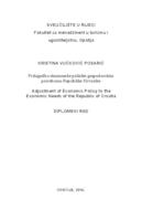 prikaz prve stranice dokumenta Prilagodba ekonomske politike gospodarskim potrebama Republike Hrvatske 