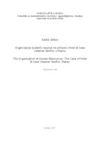 prikaz prve stranice dokumenta Organizacija ljudskih resursa na primjeru Hotel & Casa Valamar Sanfior u Rapcu
