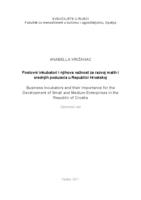 prikaz prve stranice dokumenta Poslovni inkubatori i njihova važnost za razvoj malih i srednjih poduzeća u Republici Hrvatskoj