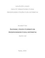 prikaz prve stranice dokumenta ŽALOVANJE, STAVOVI STUDENATA NA PREDDIPLOMSKOM STUDIJU SESTRINSTVA