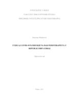 prikaz prve stranice dokumenta UTJECAJ COVID-19 PANDEMIJE NA RAD FIZIOTERAPEUTA U REPUBLICI HRVATSKOJ