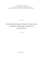 prikaz prve stranice dokumenta FIZIOTERAPIJSKE INTERVENCIJE KOD OZLJEDA PREDNJEG KRIŽNOG LIGAMENTA