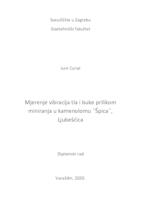 prikaz prve stranice dokumenta Mjerenje vibracija tla i buke prilikom miniranja u kamenolomu "Špica", Ljubešćica